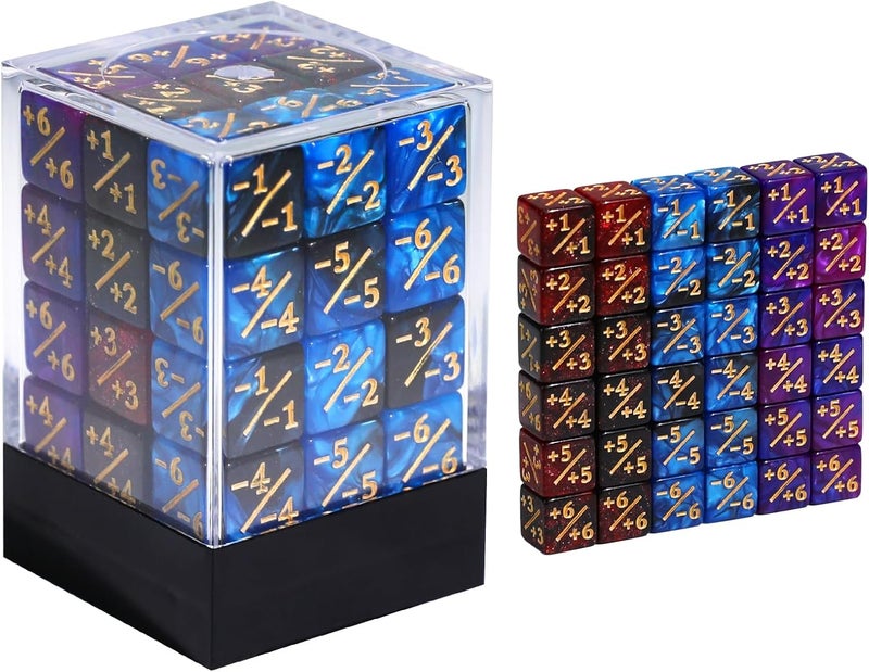 FIGURESLAB Store 36PCS 12mm MTG Life Counters Dice Set with Box, Small MTG Tokens Loyalty 6 Sided Mini Dice Set, Compatible with TCG CCG Magic Card Gaming Accessories - Image 1